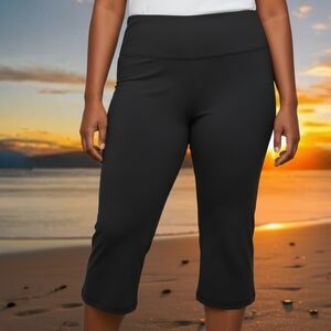 Women's Black Yoga Pants Flair Bottom